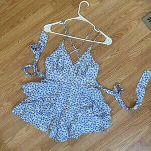 Summer Romper with Ruffle Shorts